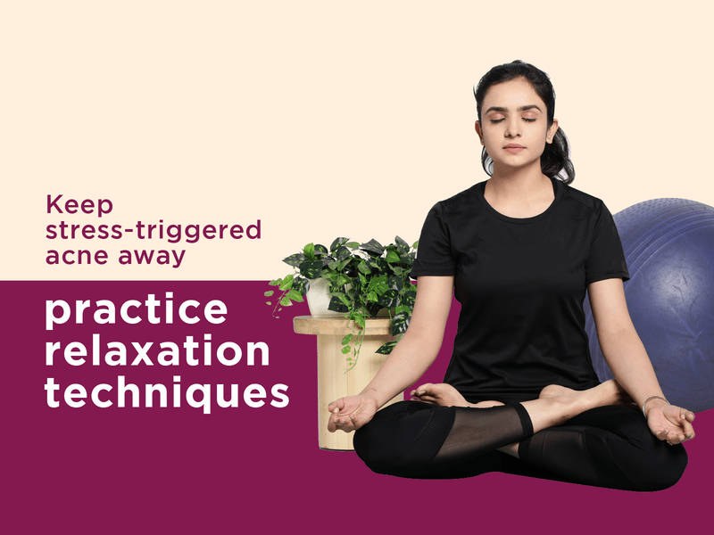 Practising relaxation technique for keeping stress acne away